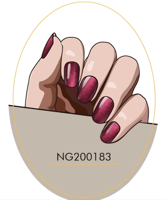 Burgundy Pearl Shimmer Semicured Gel Nail Sticker Kit/NG183