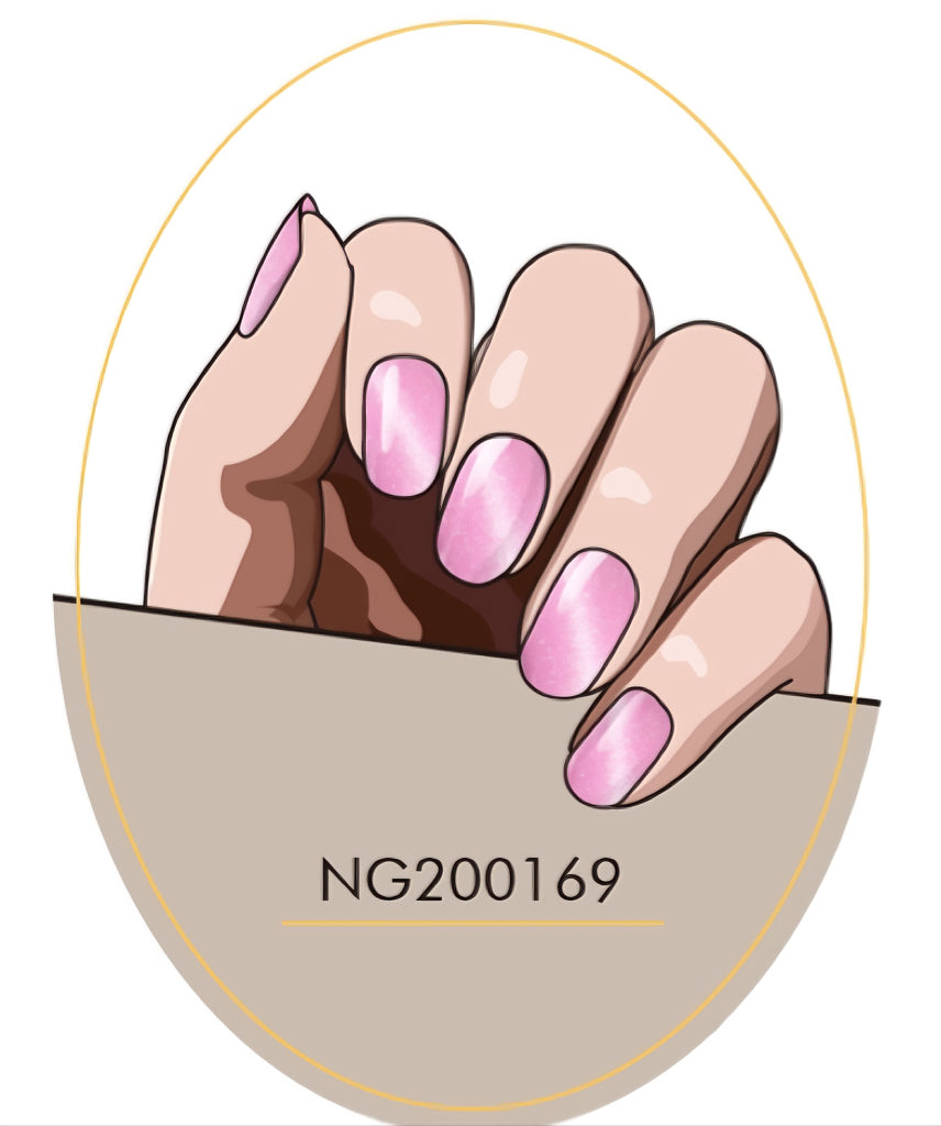 Pink Cat Eye Semicured Gel Nail Sticker Kit/NG169