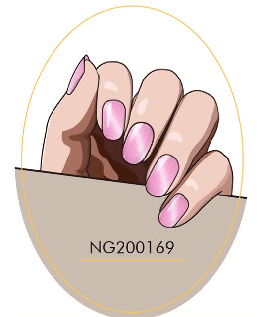 Pink Cat Eye Semicured Gel Nail Sticker Kit/NG169