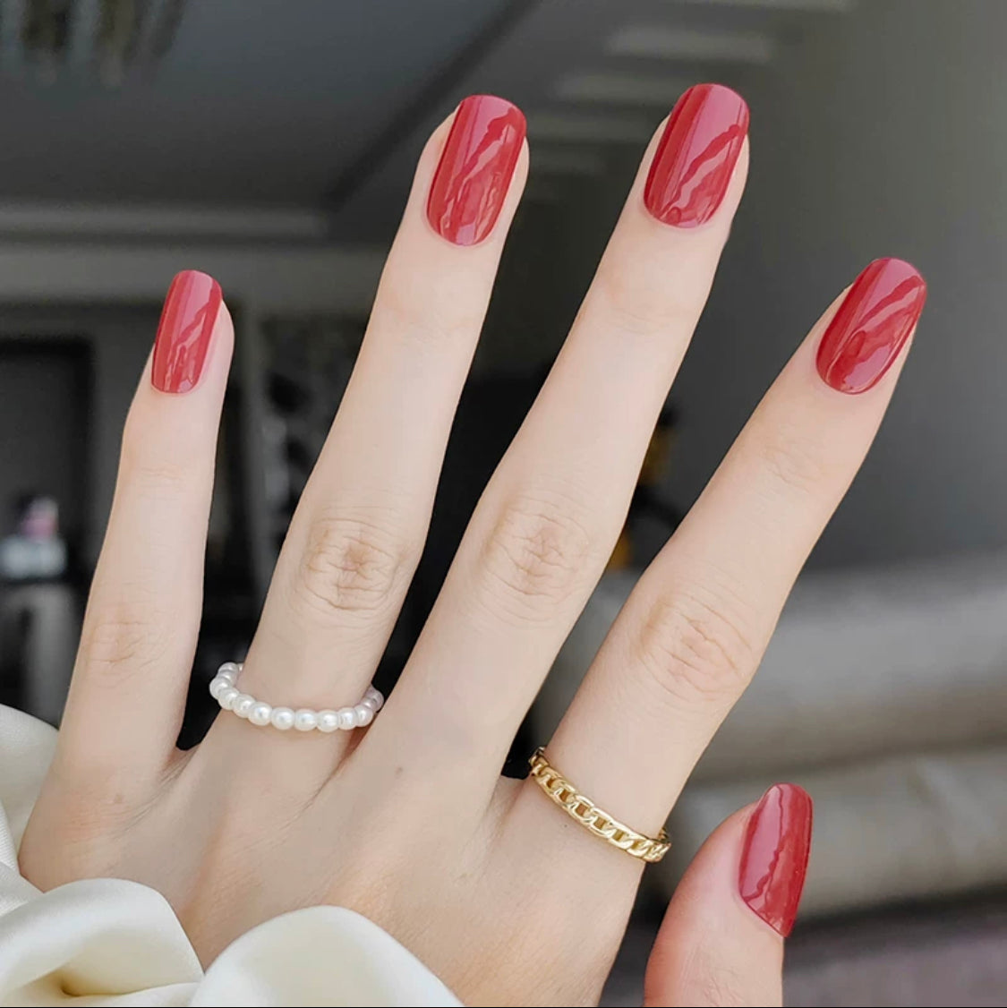 Crimson Semicured Gel Nail Sticker Kit/NG61