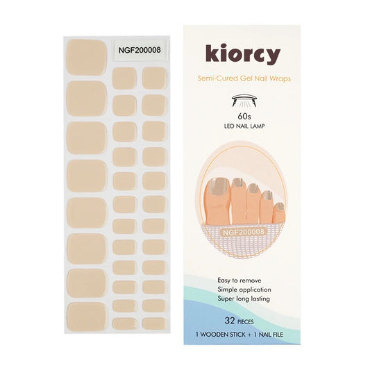 [Pedi/Toes ]  Beige Semicured Gel Nail Sticker Kit/NGF8