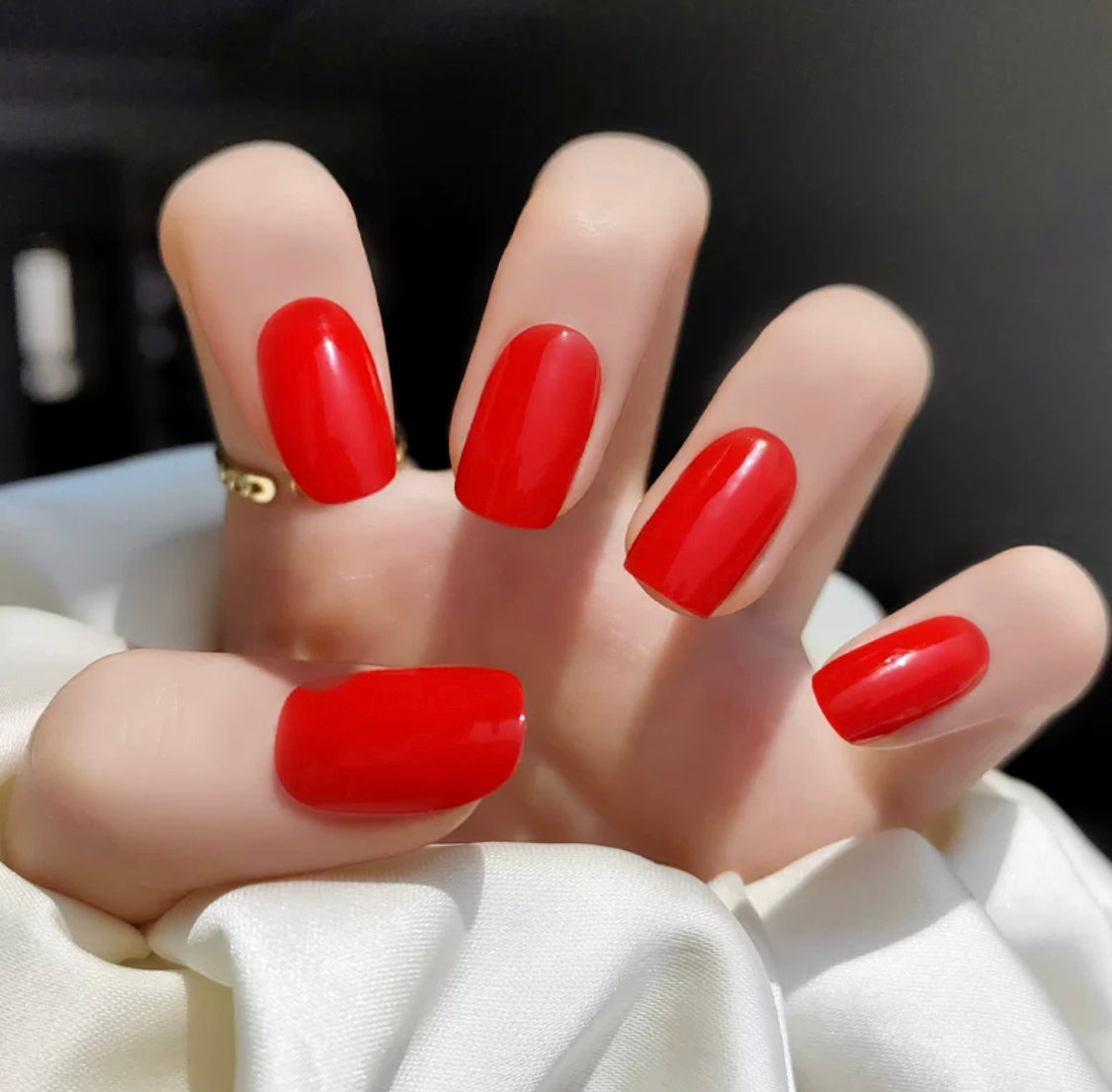 Hight-gloss red Semicured Gel Nail Sticker Kit/NG2