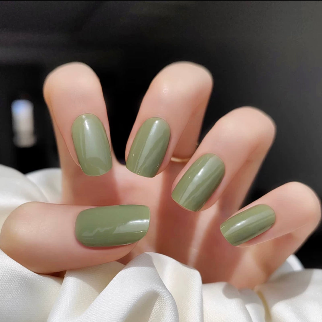 Army Green Semicured Gel Nail Sticker Kit/NG28