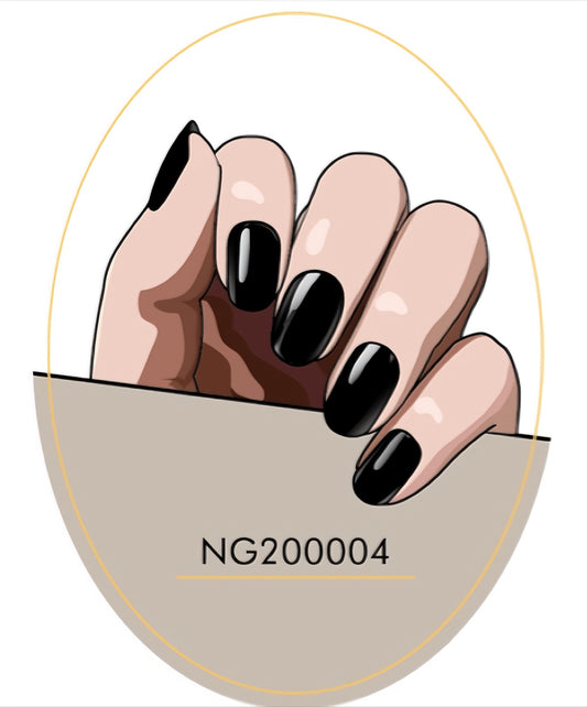 Midnight Black  Semicured  Gel Nail Sticker Kit/NG4