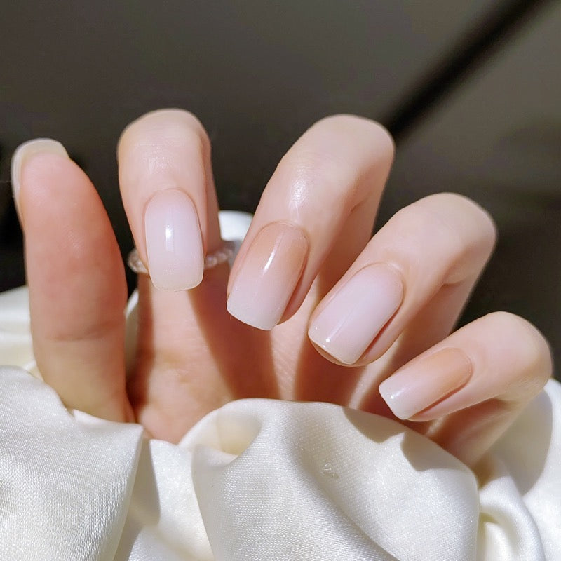 White to beige gradient Semicured Gel Nail Sticker Kit/NG120