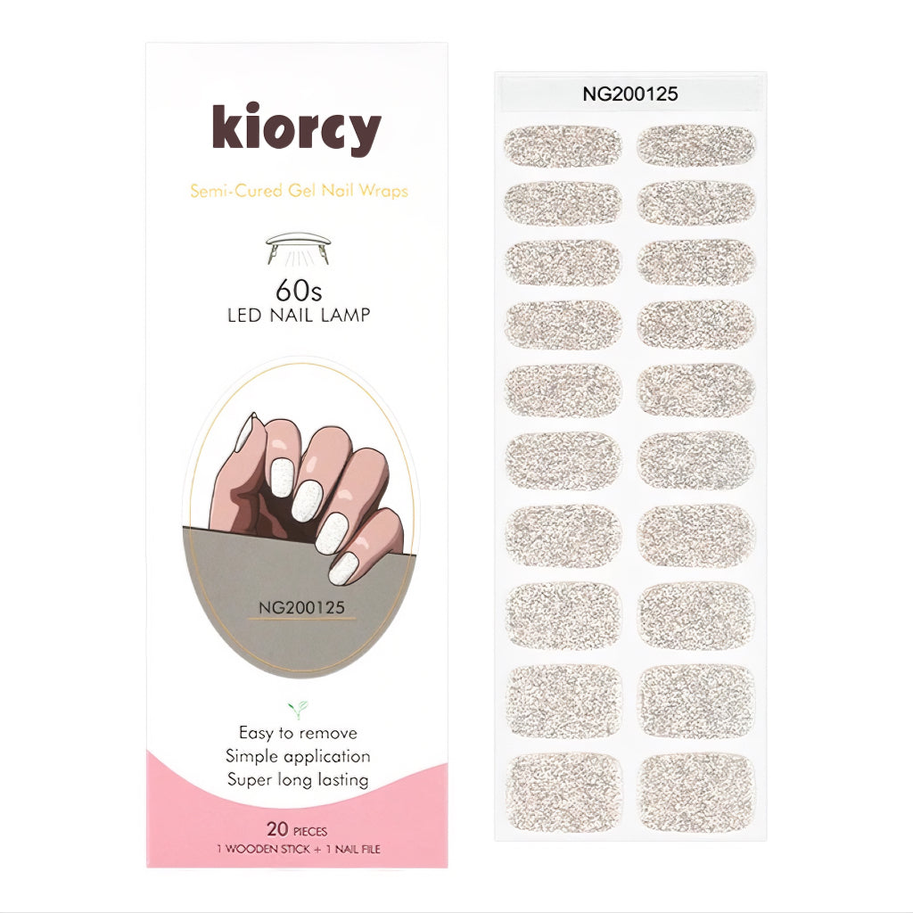 Silver Glitter Semicured Gel Nail Kit/NG125