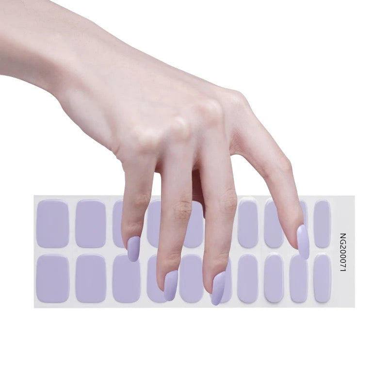 Purple Semicured Gel Nail Sticker Kit/NG71