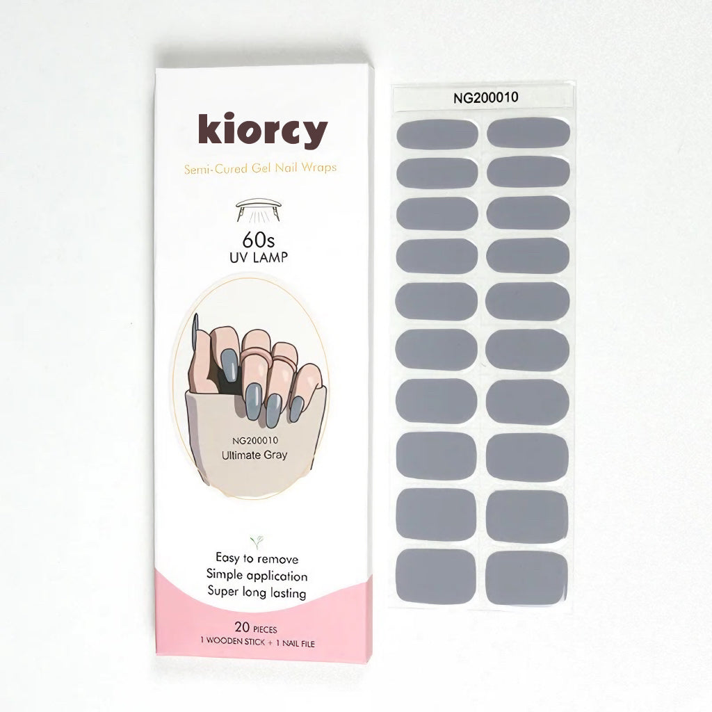 Premium grey Semicured Gel Nail Sticker Kit/NG10