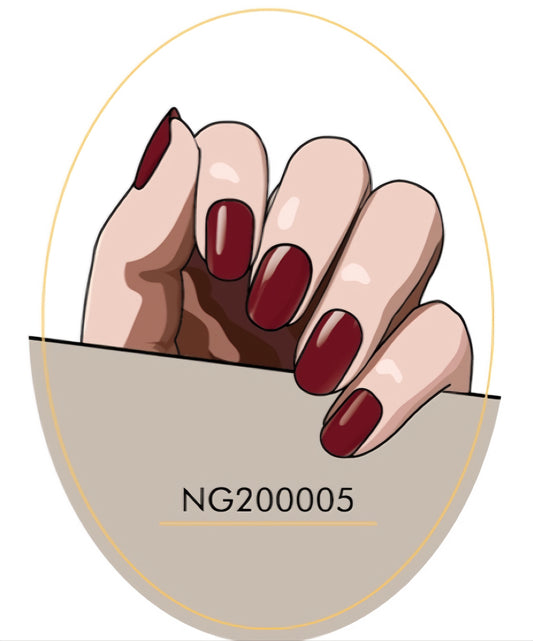 Burgundy Semicured Gel Nail Sticker Kit/NG5