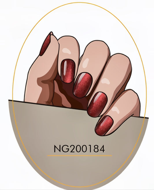 Crimson Pearl Shimmer Semicured Gel Nail Sticker Kit/NG184
