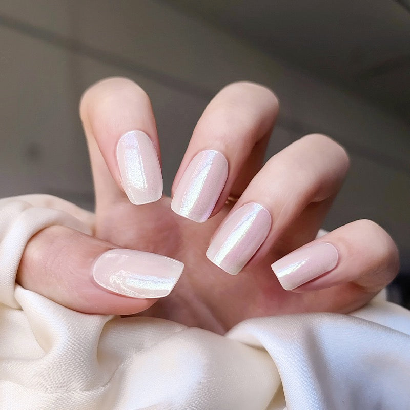 Pink Pearl Shimmer Semicured Gel Nail Sticker Kit/NG123